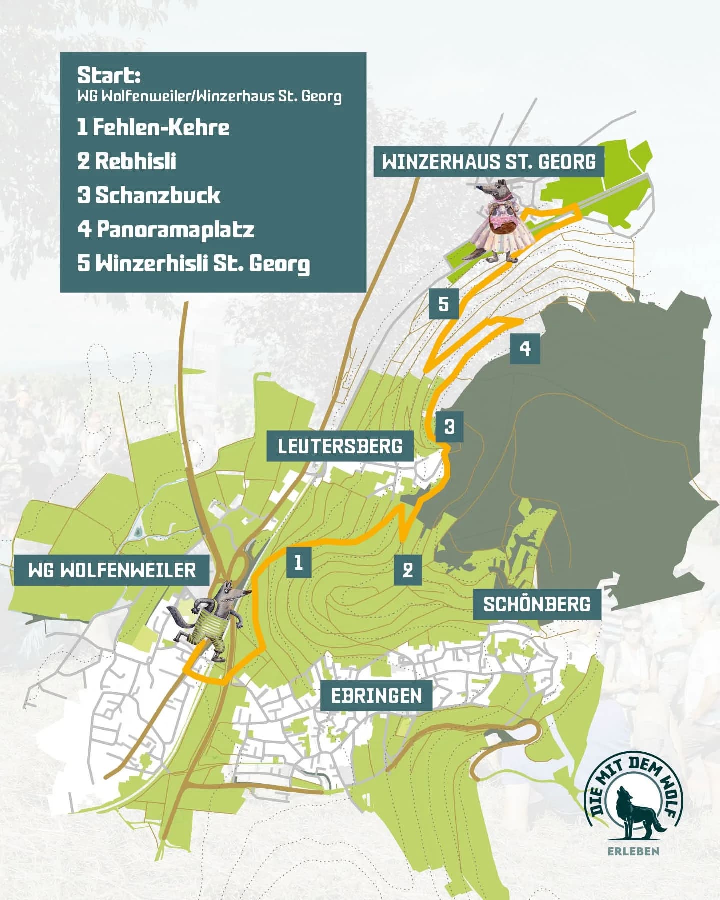 Karte der Stationen am Weinwandertag WG Wolfenweiler